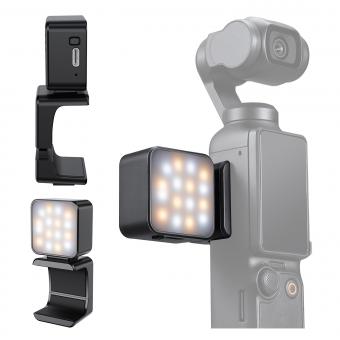 K&F Concept Luce Mini Magnetica per DJI Osmo Pocket 3, LED ausiliaria ricaricabile USB C 1W, temperatura di colore regolabile su 3 livelli 3000K/4500K/6000K, lampada video a 2 livelli di luminosità