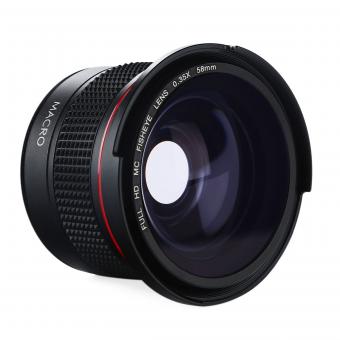 58 mm Fisheye-Objektiv 0,35 X HD Weitwinkel mit Makro Nahaufnahme