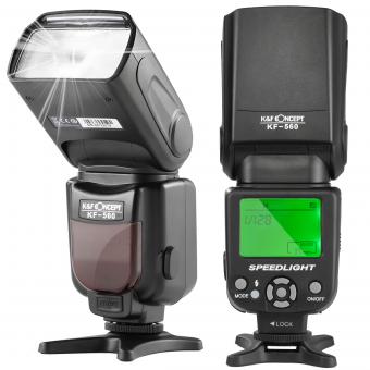 K&F Concept -560 Universal Speedlite-Blitz mit LCD-Display Kompatibel mit Canon Nikon DSLR-Kameras