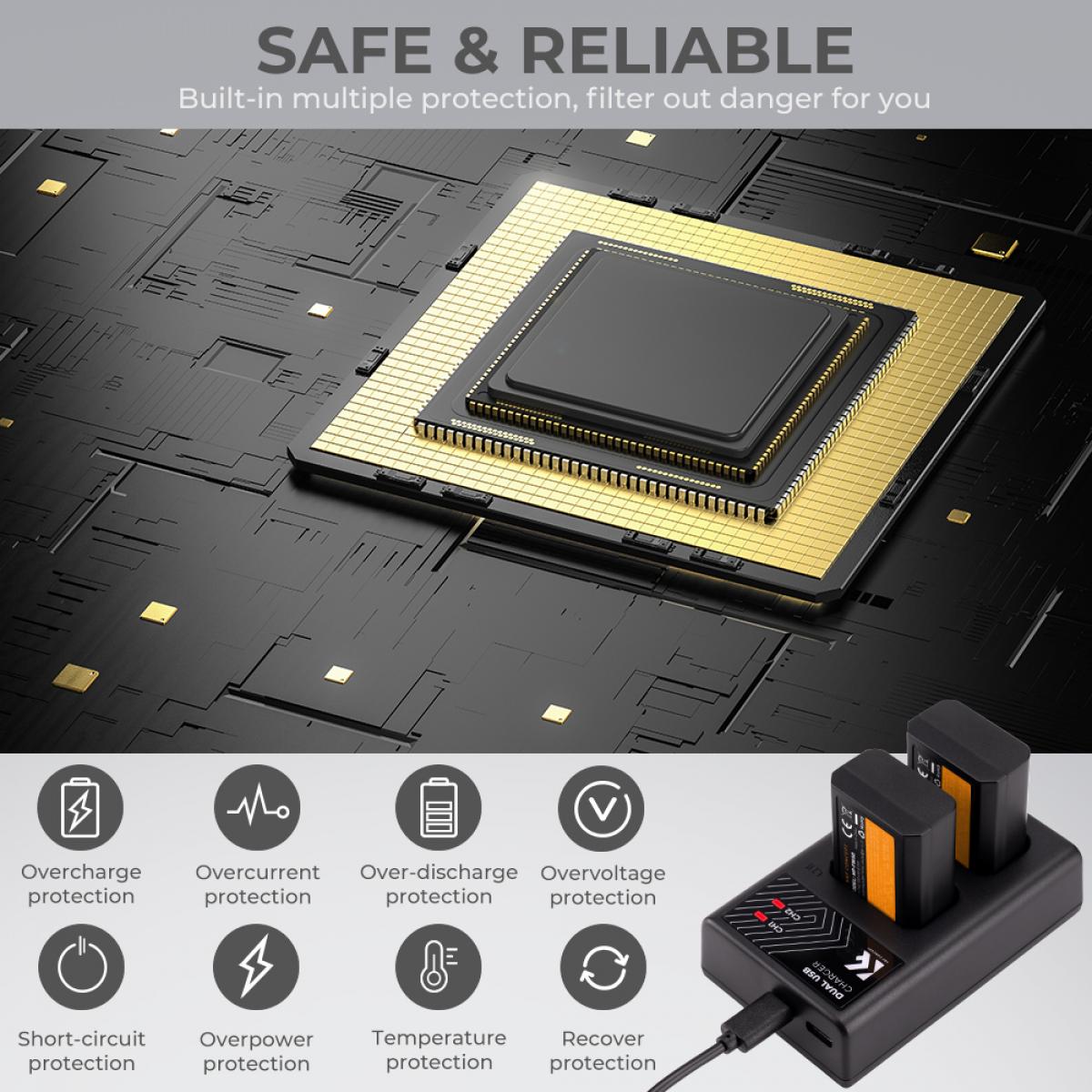 Batería de Cámara Recargable NP-FW50 2pcs + Cargador + 64GB Tarjeta SD, para Sony Alpha 7, A7, Alpha 7R, A7R, A7R II, A7 II, A7S, A7S II, A7M2, A7SM2, A7RM2, A5000 A6000 A6300 A6500, a3000 , NEX-3, NEX-3N, NEX-5, NEX-5C, NEX-5N, NEX-5R, NEX-5T