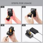 K&F CONCEPT NP-FZ100 battery + NP-FZ100 battery for Sony camera charger + 10pcs cleaning cloth set, such as adaptable Sony Alpha A7 III, A7R III (A7R3), A9, a6600, a7R IV, Alpha a9 II