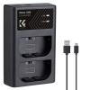 K&F CONCEPT LP-E6/LP-E6N/LP-E6NH dual slot fast charger, Micro USB and Type-C dual interface compatible battery for Canon EOS R5, EOS R6, EOS R, EOS 5D Mark IV, 5D Mark III, 5DS, 5DS R, 5D Mark II, 6D, 6D Mark II, 7D, 7D Mark II,90D, 80D, 70D, 60D, 60