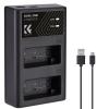 K&F CONCEPT LP-E17 dual-slot fast charger with Micro USB and Type-C dual interface compatible battery for Canon EOS RP, Rebel T8i, T7i, T6i, T6s, SL2, SL3, EOS M3, M5, M6 Mark II, 77D, 200D, 750D, 760D, 800D, 8000D USB data cable battery charger