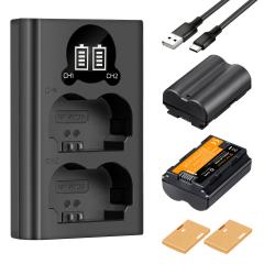 K&F Concept NP-W235 Quick Dual Battery Charger & Batteries Kit (2200mAh) With Micro USB & Type-C Port, for Fujifilm X-T5, X-T4, GFX 100S, X-H2S, for Fujifilm GFX 50S II, VG-XT4