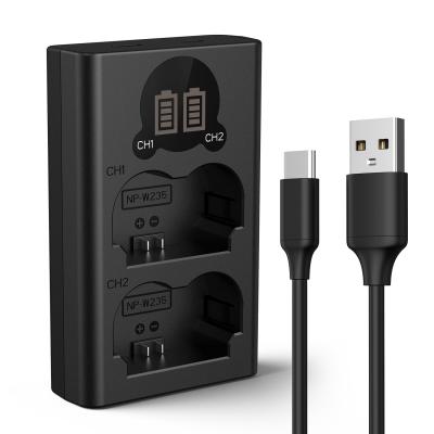 K&F Concept NP-W235 Cargador de Batería USB y Tipo C con Pantalla LCD para Fujifilm X-T5, X-T4, GFX 100S, X-H2S, GFX 50S II, VG-XT4