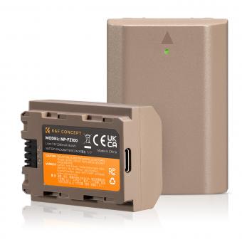 K&F CONCEPT NP-FZ100 Batería para cámara con puerto de carga directa tipo C compatible con cámaras Sony A9 A7III A7RIII A7RIV A6600 ZV-E1 FX3, FX30 (2 baterías)