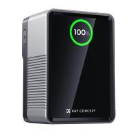 K&F Concept Mini Batterie V-Mount 6700mAh 99Wh 14,8V, Batterie V-Lock Prise en Charge Rapide USB-C PD 100W, Ports USB-C1, USB-C2, USB-A, DC-12V, BP/D-Tap