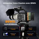 K&F Concept Mini Batterie V-Mount 6700mAh 99Wh 14,8V, Batterie V-Lock Prise en Charge de La Charge Rapide Bidirectionnelle USB-C PD 100W, avec Ports USB-C1, USB-C2, USB-A, DC-12V, BP/D-Tap