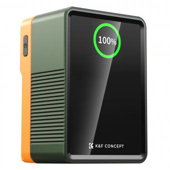 K&F Concept Batteria V Mount 99 Wh (14,8 V/6700 mAh) PD100W Mini batteria V-Mount con DC/D-Tap/Dual USB-C/USB-A/TFT Display per videocamera, videocamera, luce, monitor V99 Pro