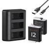 K&F Concept Gopro Hero 12/11/10/9 Battery, 3-Channel LCD USB Fast Charger Fit for Gopro Hero 12 Black, Hero 11 Black,Hero 10 Black, Hero 9 Black