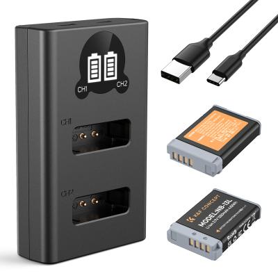 K&F Concept NB-13L Batería de Cámara 1250mAh – Pack de 2 con Cargador para Canon EOS G7 X Mark II, G7 X, G1 X Mark III, G5 X, G5X Mark II, G9 X, G9 X Mark II, SX620 HS, SX720 HS