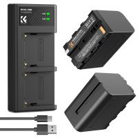K&F Concept NP-F970 Batteries 6600mAh Kit Chargeur LED Compatible avec Sony NP-F550 F570 F750 F770 F930 F950 F960 F970 pour Lampes LED Haute Puissance/Moniteur/Caméra Slider