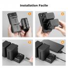 K&F Concept NP-F970 Batteries 6600mAh Kit Chargeur LED Compatible avec Sony NP-F550 F570 F750 F770 F930 F950 F960 F970 pour Lampes LED Haute Puissance/Moniteur/Caméra Slider