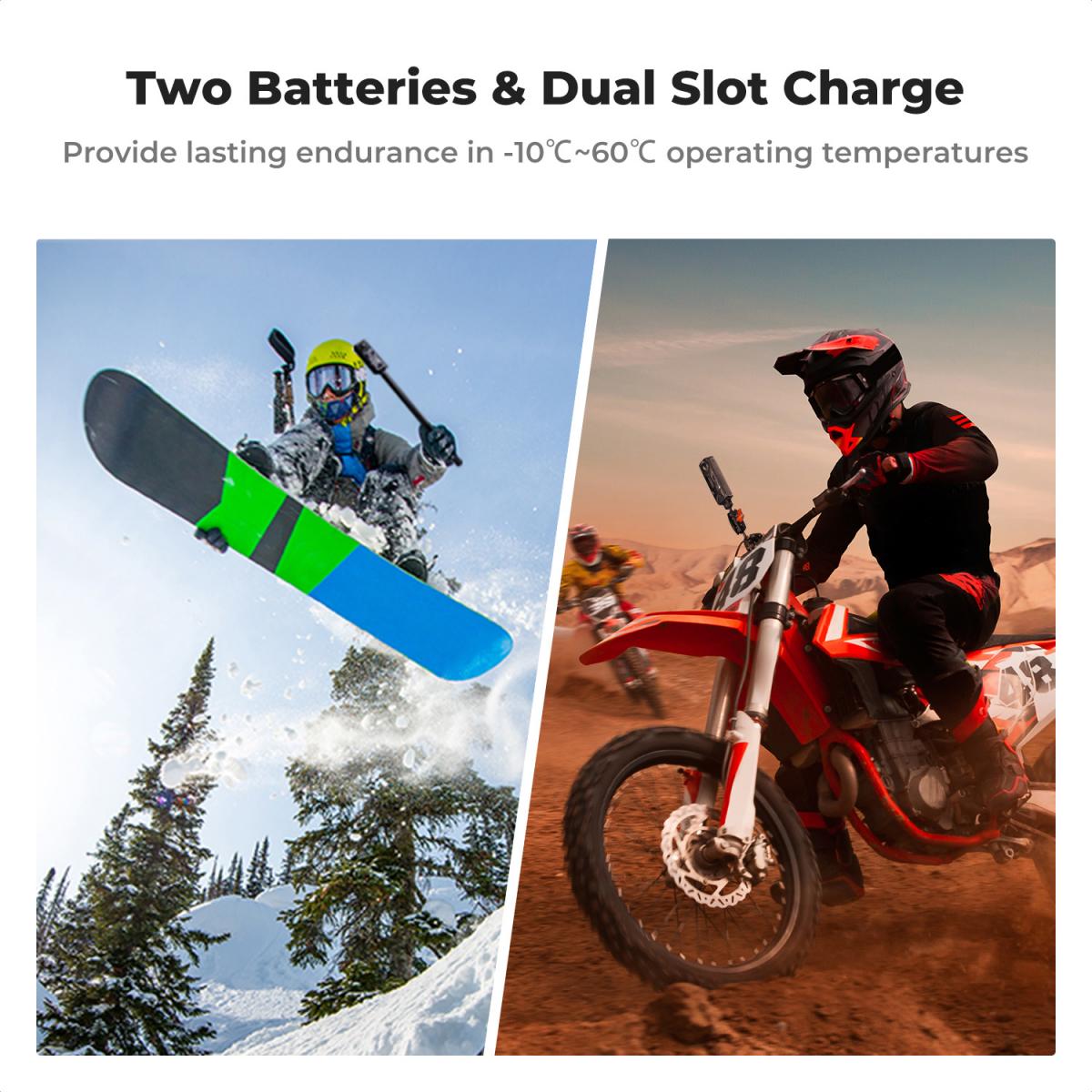 K&F Concept Insta 360 X4 Bateria i ładowarka, zestaw 2 sztuk Bateria 2350 mAh X4 i podwójna szybka ładowarka LED do akcesoriów Insta 360 X4