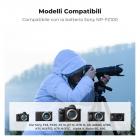 K&F Concept NP-FZ100 Caricabatterie portatile doppio da 18 W per Sony A7iii, A7iv, A7C, FX3, FX30, A9, A6600, A6700, ZV-E1, ZV-E10ii, Alpha 9, A9S, A7R III, A7R IV, A7R V