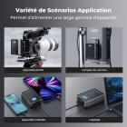 Batterie à monture V 50 Wh 3 400 mAh Mini batterie à monture V avec sortie 65 W et écran TFT, charge complète en 2 h, CC, D-Tap, USB-C, USB-A pour appareil photo, caméscope, vidéo, moniteur