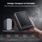 Batterie à monture V 50 Wh 3 400 mAh Mini batterie à monture V avec sortie 65 W et écran TFT, charge complète en 2 h, CC, D-Tap, USB-C, USB-A pour appareil photo, caméscope, vidéo, moniteur