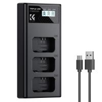 K&F Concept NP-FW50 Caricabatterie 3-Slot ZV-E10 Caricabatterie con display LCD per fotocamere Sony A6400 A6600 ZV-E10 A7 A7ii K&F Concept NP-FW50 Caricabatterie 3-Slot ZV-E10 Caricabatterie con display LCD per fotocamere Sony A6400 A6600 ZV-E10 A7 A7ii
