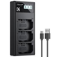 K&F CONCEPT NP-FZ100 Caricatore a 3 slot con LED, doppia porta Micro USB e Type-C, compatibile con Sony Alpha A7 III, A7R III, A9, a6600, a7R IV, Alpha a9 II Caricatore con cavo dati USB K&F CONCEPT NP-FZ100 Caricatore a 3 slot con LED, doppia porta Micro USB e Type-C, compatibile con Sony Alpha A7 III, A7R III, A9, a6600, a7R IV, Alpha a9 II Caricatore con cavo dati USB