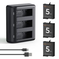 Caricabatterie K&F Concept Osmo Action 5 Pro/4/3, confezione da 3 batterie Action 5 Pro da 2100 mAh e caricabatterie rapido a 3 slot compatibile con DJI OSMO Action 5 Pro, Osmo Action 4, Osmo Action 3 Caricabatterie K&F Concept Osmo Action 5 Pro/4/3, confezione da 3 batterie Action 5 Pro da 2100 mAh e caricabatterie rapido a 3 slot compatibile con DJI OSMO Action 5 Pro, Osmo Action 4, Osmo Action 3