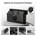 Batterie K&F Concept Hero 13, pack de 3 batteries Enduro Hero 13 et chargeur rapide amélioré, compatible avec la caméra GoPro Hero 13 Black