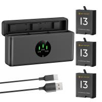 Batteria K&F Concept Hero 13, confezione da 3 batterie Enduro Hero 13 e caricabatterie rapido aggiornato compatibile con la videocamera GoPro Hero 13 nera Batteria K&F Concept Hero 13, confezione da 3 batterie Enduro Hero 13 e caricabatterie rapido aggiornato compatibile con la videocamera GoPro Hero 13 nera
