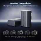Pack de 2 batteries LP-E6NH 2600 mAh et chargeur 18 W K&F Concept compatibles avec les appareils photo Canon EOS R7, R5, R6, R, 5D Mark II/III/IV, 6D, 6D Mark II, 7D, 7D Mark II, 90D, 60D, 70D et 80D