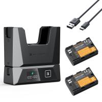 K&F Concept 2-Pack 2600mAh LP-E6NH Battery and 18W Charger Compatible with Canon EOS R7, R5, R6, R, 5D Mark II/III/IV, 6D, 6D Mark II, 7D, 7D Mark II, 90D, 60D, 70D, 80D Cameras