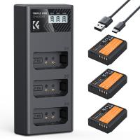 Pack de 3 batteries K&F Concept LP-E10 et chargeur LCD amélioré pour appareils photo Canon Rebel T7, EOS Rebel T7 T6 T5 T100, Kiss X50 X70 X80 X90, EOS 1100D 1200D 1300D 1500D 2000D