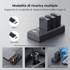 K&F Concept LP-E10, confezione da 3 batterie e caricabatteria LCD aggiornato per Canon Rebel T7, EOS Rebel T7 T6 T5 T100, Kiss X50 X70 X80 X90, EOS 1100D 1200D 1300D 1500D 2000D.