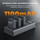 K&F Concept Canon LP-E12 Kamera-Akku 1100mAh, Dreifach-Power, Dreifach-Slot LCD-Ladegerät-Kit, Kompatibel mit Canon EOS M, M2, M10, M50, M50 Mark II, M1 M100, M200, PowerShot SX70 HS, Rebel SL1