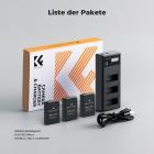 K&F Concept Canon LP-E12 Kamera-Akku 1100mAh, Dreifach-Power, Dreifach-Slot LCD-Ladegerät-Kit, Kompatibel mit Canon EOS M, M2, M10, M50, M50 Mark II, M1 M100, M200, PowerShot SX70 HS, Rebel SL1