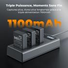 Pack de 3 batteries K&F Concept LP-E12 et chargeur LCD EOS M50 amélioré pour appareils photo Canon M50, M50 Mark II, M, M2, M10, M100, M200, Rebel S1 et PowerShot SX70 HS