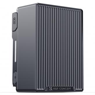 Batterie K&F CONCEPT à monture V, 99 Wh (6 700 mAh), charge rapide USB-C PD 100 W, double connectique D-TAP/A/USB-C/DC/écran TFT/lampe d'urgence pour appareil photo, caméscope, moniteur, éclairage vidéo