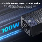 Batterie K&F CONCEPT à monture V, 99 Wh (6 700 mAh), charge rapide USB-C PD 100 W, double connectique D-TAP/A/USB-C/DC/écran TFT/lampe d'urgence pour appareil photo, caméscope, moniteur, éclairage vidéo