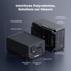 Batterie K&F CONCEPT à monture V, 99 Wh (6 700 mAh), charge rapide USB-C PD 100 W, double connectique D-TAP/A/USB-C/DC/écran TFT/lampe d'urgence pour appareil photo, caméscope, moniteur, éclairage vidéo