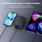 Batterie K&F CONCEPT à monture V, 99 Wh (6 700 mAh), charge rapide USB-C PD 100 W, double connectique D-TAP/A/USB-C/DC/écran TFT/lampe d'urgence pour appareil photo, caméscope, moniteur, éclairage vidéo