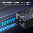 K&F CONCEPT V-Mount-batteri, 99Wh 6700mAh V-Mount-batteri med PD 100W USB-C hurtigopladning, med dobbelt D-TAP/A/USB-C/DC/TFT-display/nødlys til kamera, videokamera, skærm, videolampe