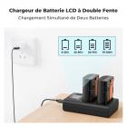 Batterie K&F Concept LP-E6P 2400 mAh (lot de 2) et chargeur USB double emplacement, compatible avec les appareils photo EOS R5 Mark II, R5, R62, R6 et R7