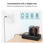 K&F Concept 2400mAh LP-E6P confezione da 2 batterie e caricabatteria USB a doppio slot compatibile con EOS R5 Mark II, R5, R62, R6, R7