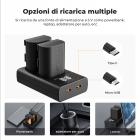K&F Concept 2400mAh LP-E6P confezione da 2 batterie e caricabatteria USB a doppio slot compatibile con EOS R5 Mark II, R5, R62, R6, R7