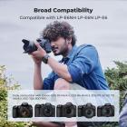 K&F Concept 2400mAh LP-E6P 2-pakning batteri og dobbel USB-lader kompatibel med EOS R5 Mark II, R5, R62, R6, R7