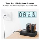 K&F Concept 2400mAh LP-E6P 2-pakning batteri og dobbel USB-lader kompatibel med EOS R5 Mark II, R5, R62, R6, R7