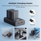 K&F Concept NP-FZ100 (2 pezzi) 2600mAh e caricatore LCD a 2 slot per Sony A7 III A7 IV A7R IV A9 A6600 A7R3 A7S III/A7S3 Alpha 9 a9 II Alpha 9R A9R A9S FX3 FX30