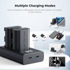 K&F Concept LP-E6NH (2 pezzi) 2600mAh e caricatore LCD a 2 slot, Aggiornamento, Compatibile con Canon EOS R5, R6, EOS R, 5D Mark IV, 5D Mark III, 5DS, 5DS R, 5D Mark II, 6D, 6D Mark II, 7D, 7D Mark II