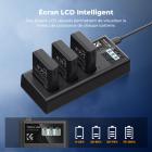 Kit de 3 Batteries EN-EL14 (1050 mAh)  + Chargeur LCD pour Nikon D3100, D3200, D3300, D3400, D3500, D5100, D5200, D5300, D5500, D5600, Coolpix P7000, P7100, P7700, P7800