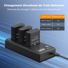 Kit de 3 Batteries EN-EL14 (1050 mAh)  + Chargeur LCD pour Nikon D3100, D3200, D3300, D3400, D3500, D5100, D5200, D5300, D5500, D5600, Coolpix P7000, P7100, P7700, P7800