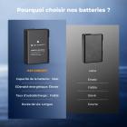 Kit de 3 Batteries EN-EL14 (1050 mAh)  + Chargeur LCD pour Nikon D3100, D3200, D3300, D3400, D3500, D5100, D5200, D5300, D5500, D5600, Coolpix P7000, P7100, P7700, P7800