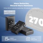 K&F Concept EN-EL14 (3 pezzi) 1050mAh e caricatore LCD a 3 slot, compatibile con NIKON D3100/D3200/D3300/D3400/D3500/D5100/D5200/D5300/D5500/D5600/DF/Coolpix p7000/p7100/p7700 /p7800/p7700/p7800