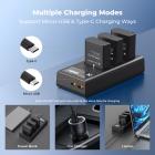 K&F Concept EN-EL14 (3 pezzi) 1050mAh e caricatore LCD a 3 slot, compatibile con NIKON D3100/D3200/D3300/D3400/D3500/D5100/D5200/D5300/D5500/D5600/DF/Coolpix p7000/p7100/p7700 /p7800/p7700/p7800